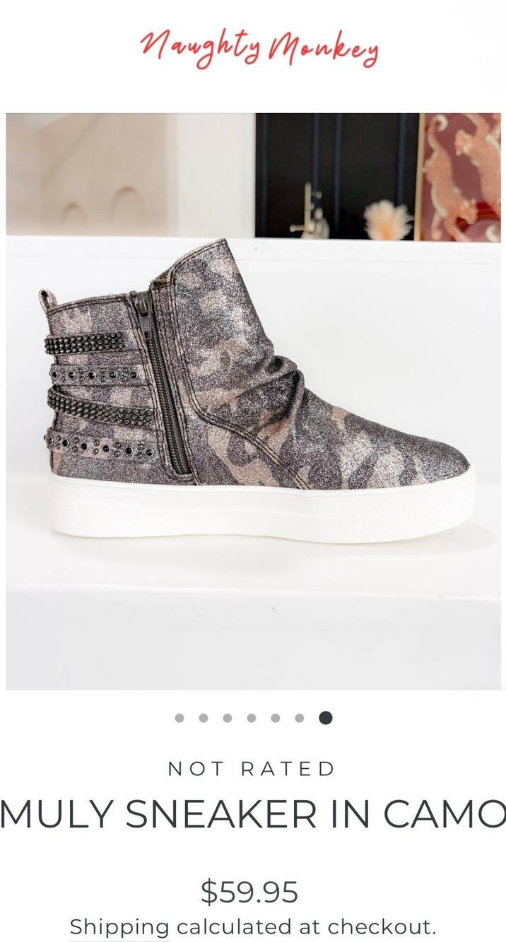 NOT RATED MULY SNEAKER IN CAMO Size 9